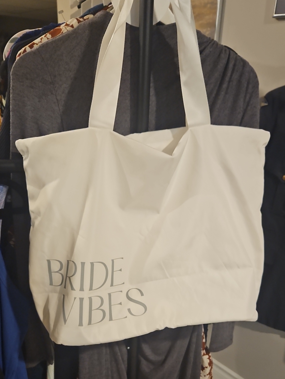 Bride Vibes White Tote Bag